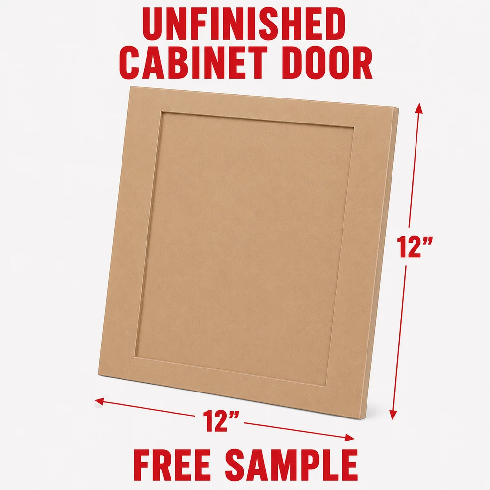 Free unfinished MDF cabinet door sample, 12x12 inch — Ranger Platinum MDF